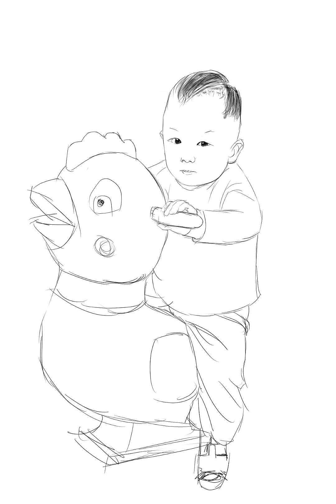 手绘板上的处女作草稿（图ZMTcwNDYwODg0） - 艺术插画 - 站酷设计师Thea元气鹿原创素材 - 站酷ZCOOL