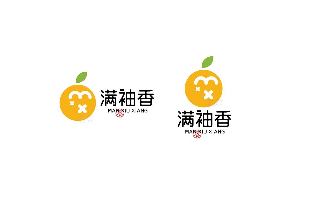 桔子柚子橙子水果品牌特产logo标志字体商标设计