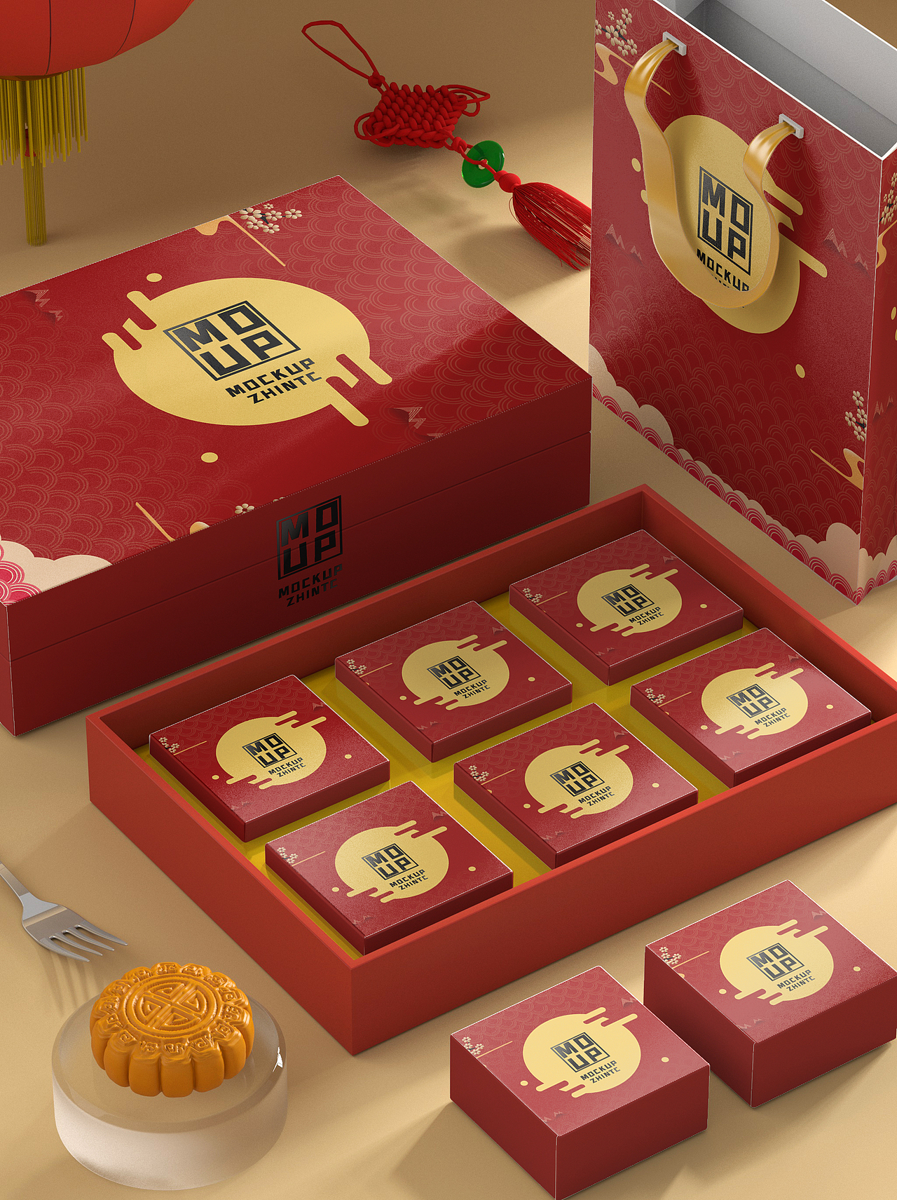 【枫思设计】中秋月饼包装礼盒设计样机（图ZMzUxNDU3MDc2） - 图案 - 站酷设计师枫思设计工作室原创素材 - 站酷ZCOOL