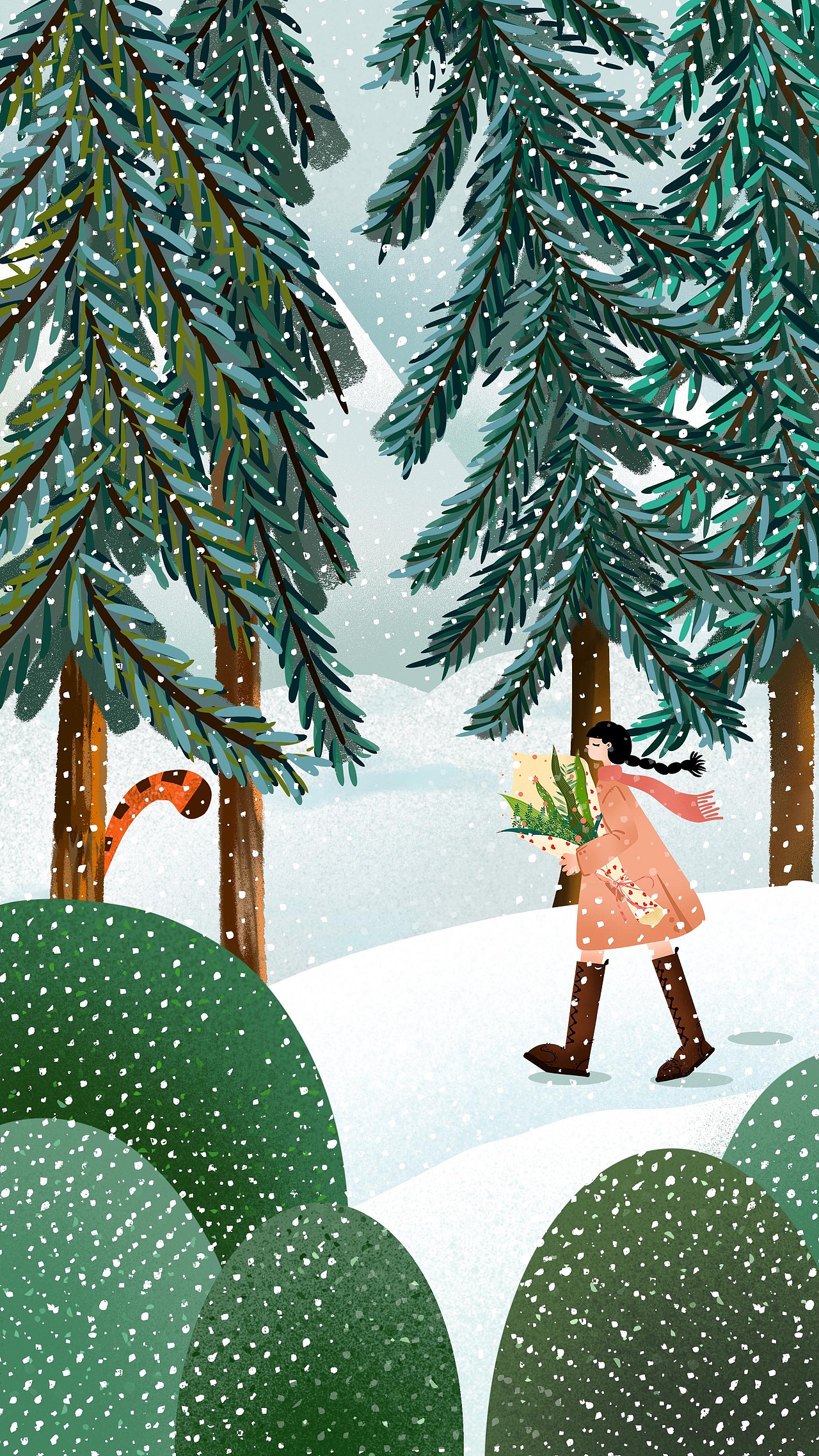 小雪/节气海报/商业插画