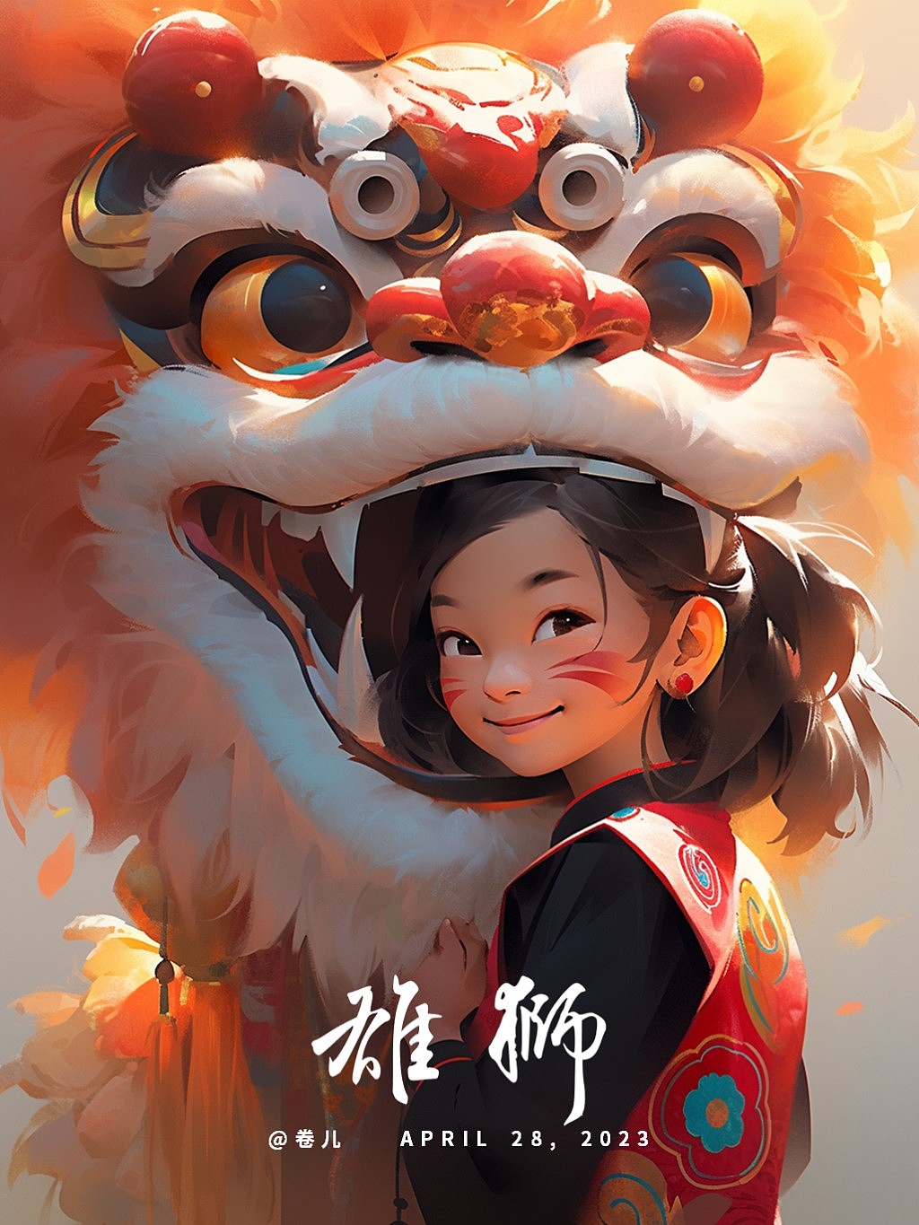 文创插画 丨 醒狮少年与醒狮少女（图ZMzM4OTU0MzY0） - 商业插画 - 站酷设计师AI造梦师卷儿原创素材 - 站酷ZCOOL