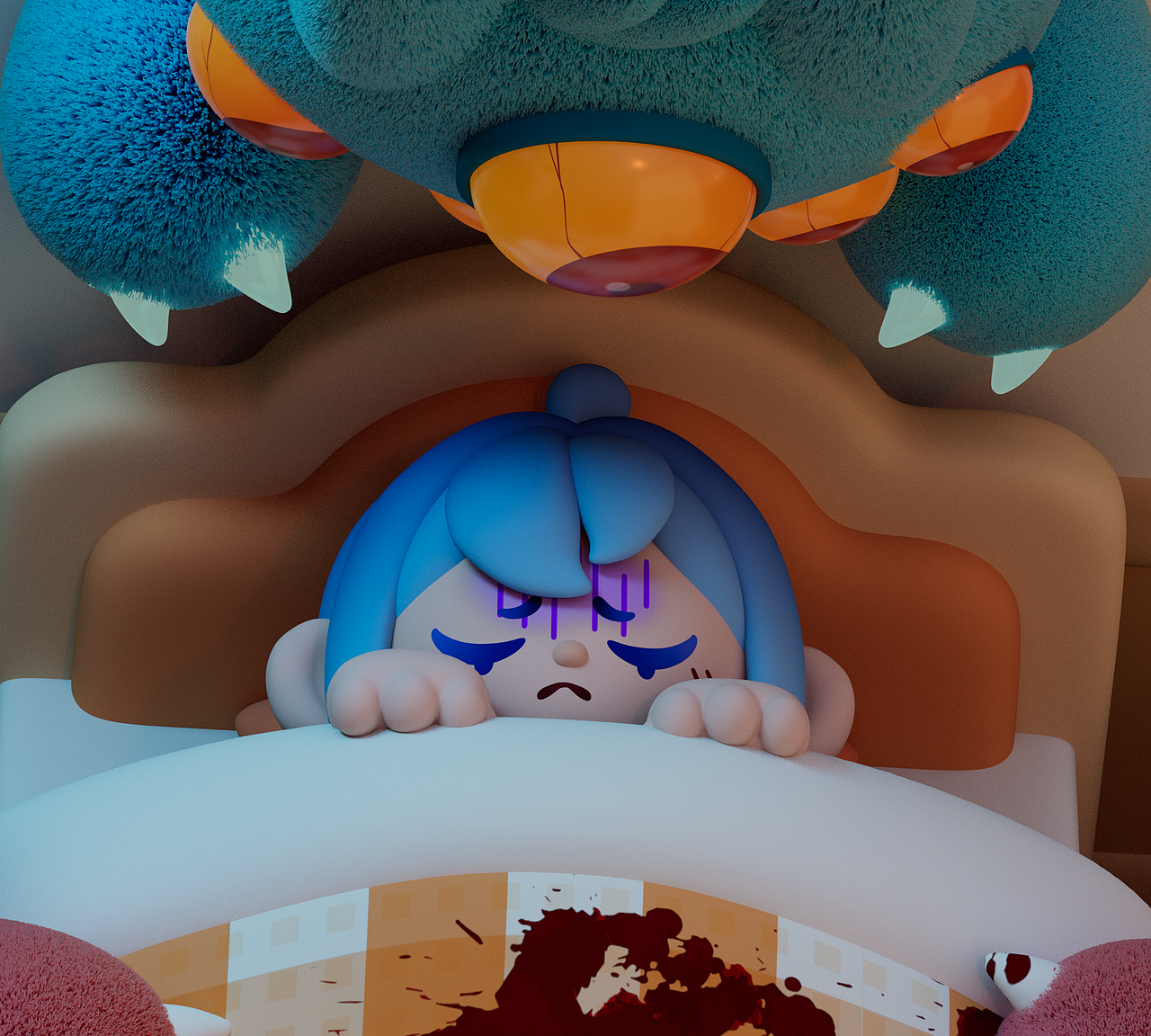 【3D建模】C4D 怪物小屋