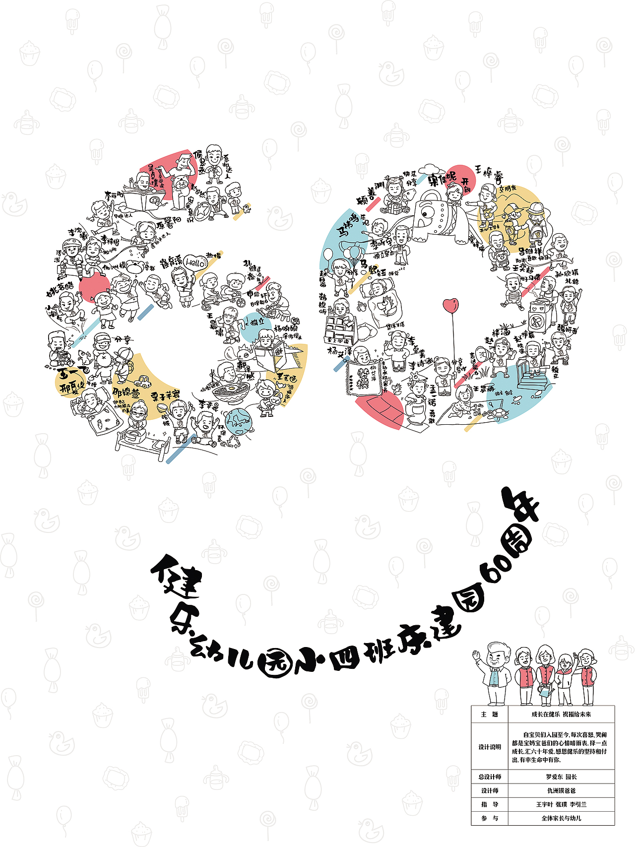 健乐幼儿园小四班庆建园60周年插画设计(图ZMTIyMTU1ODgw) - 儿童插画 - 站酷设计师表放辣椒o原创素材 - 站酷ZCOOL