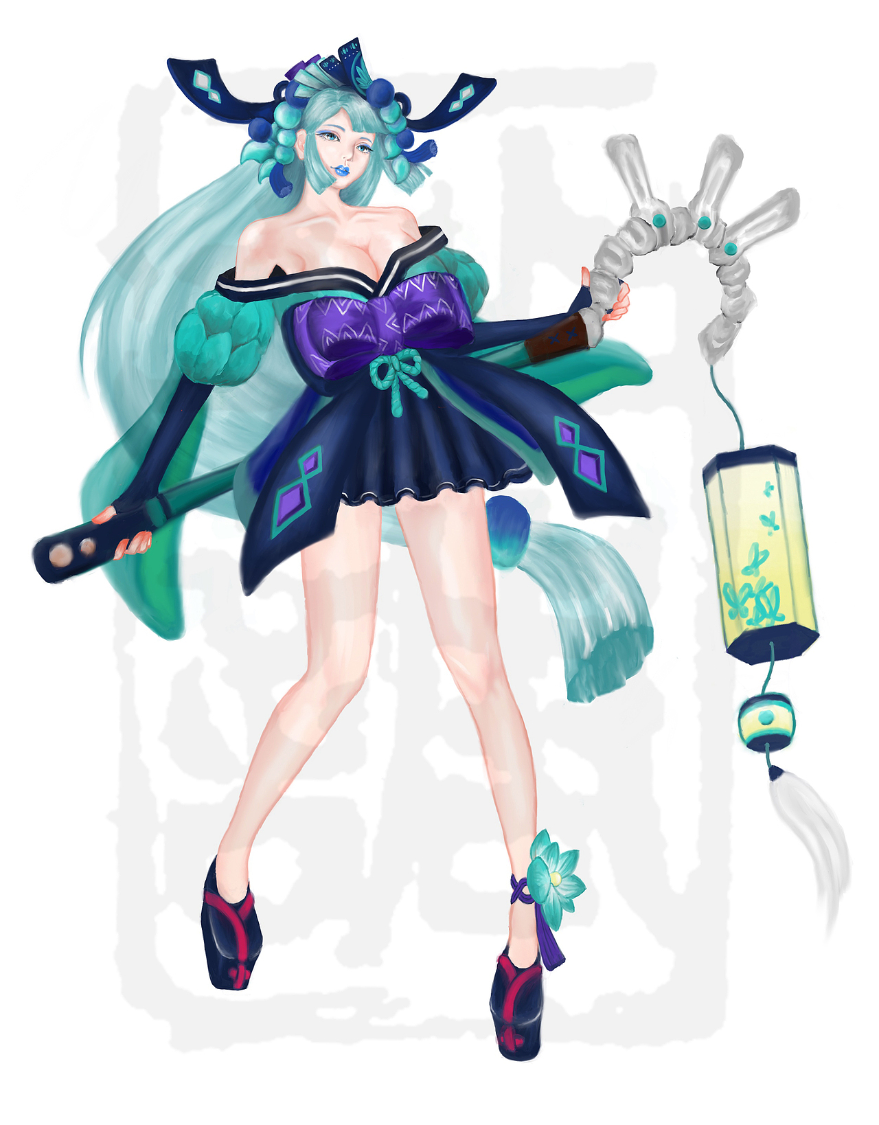 阴阳师同人 —— 青行灯（图ZMTY0MDc2MTg4） - 创作习作 - 站酷设计师_半调原创素材 - 站酷ZCOOL