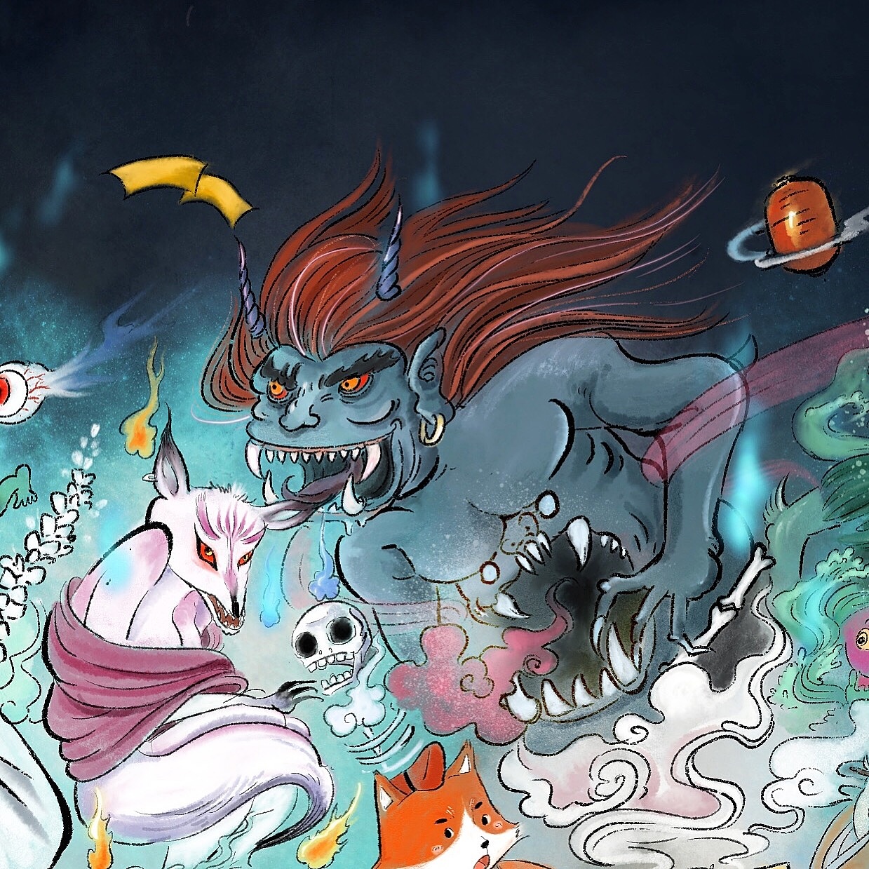 七月，中国百鬼夜行（图ZMTczMDQ3MTY4） - 绘本 - 站酷设计师miao9原创素材 - 站酷ZCOOL