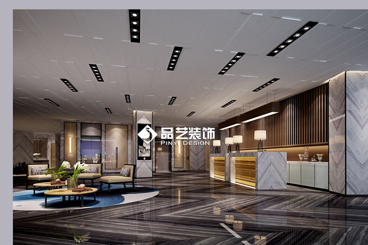 现代办公大堂 3d模型下载-【集简空间】「每日更新」