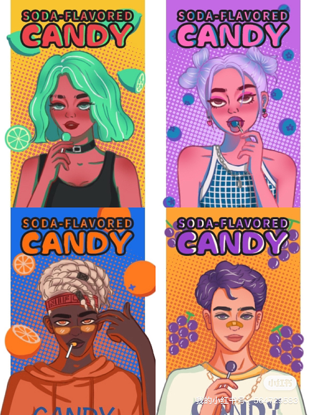 欧美风涂鸦字糖果包装设计（图ZMzE4ODQ1ODQ4） - 创作习作 - 站酷设计师在想阿原创素材 - 站酷ZCOOL