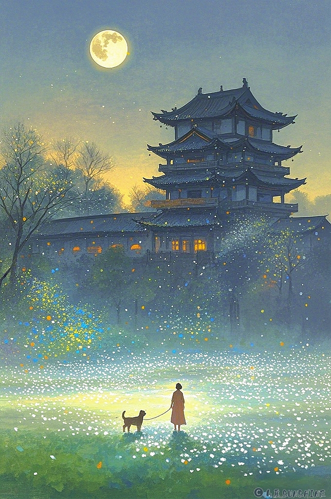 堪图画｜月明白露澄清光，层城绮阁遥相望