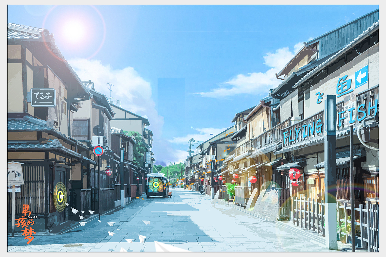 《飞鱼》男孩的梦插画创作