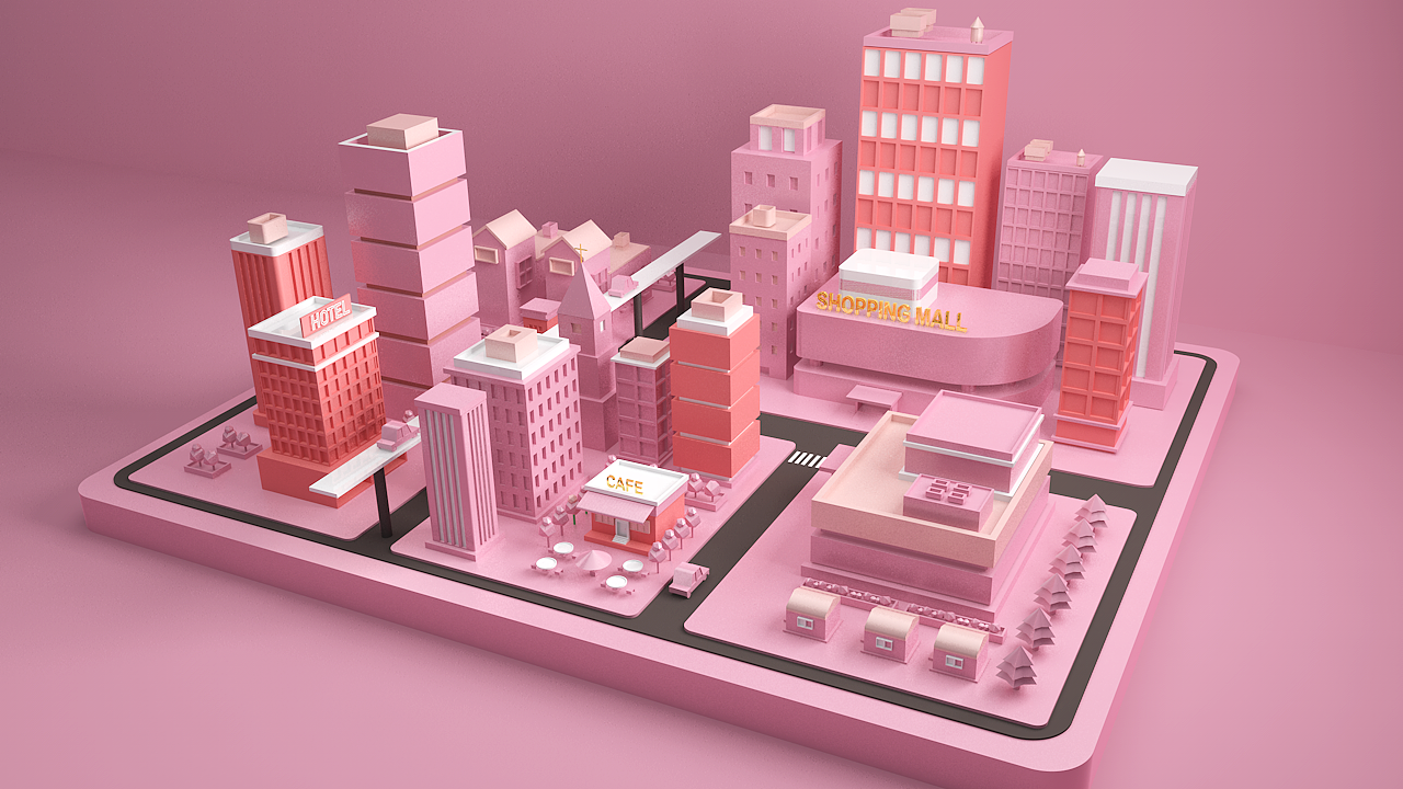 C4D-PINK CITY（图ZMTAzMTU5MjIw） - 场景 - 站酷设计师沐苜原创素材 - 站酷ZCOOL