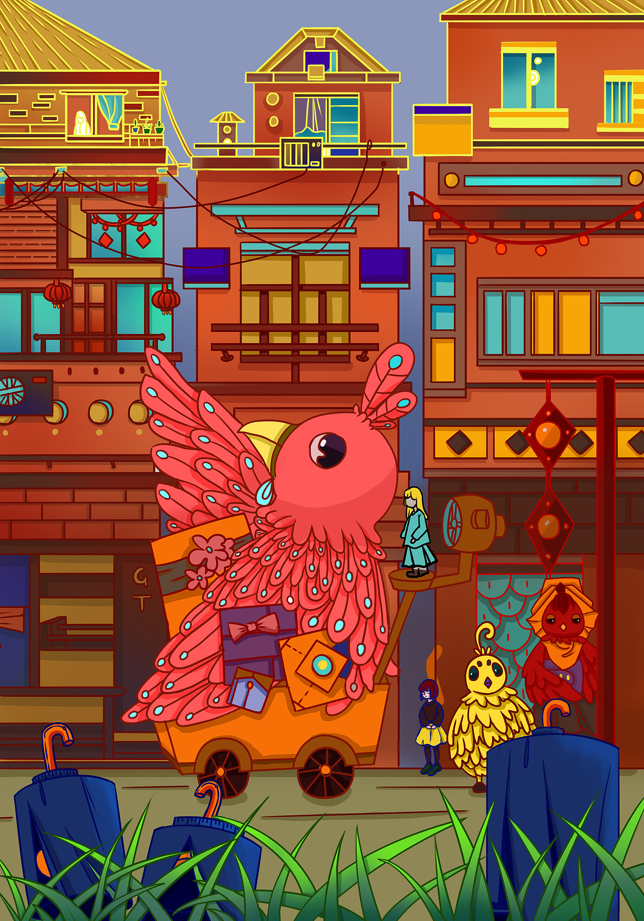 小女孩和咯咯哒系列故事（图ZMjQ2MjA2NTg0） - 艺术插画 - 站酷设计师芒芒果干原创素材 - 站酷ZCOOL