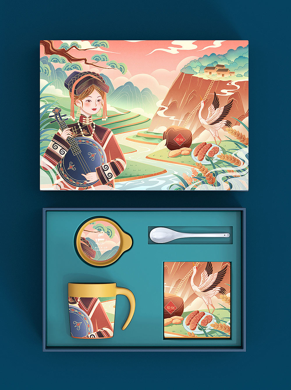 国潮插画食品包装插画