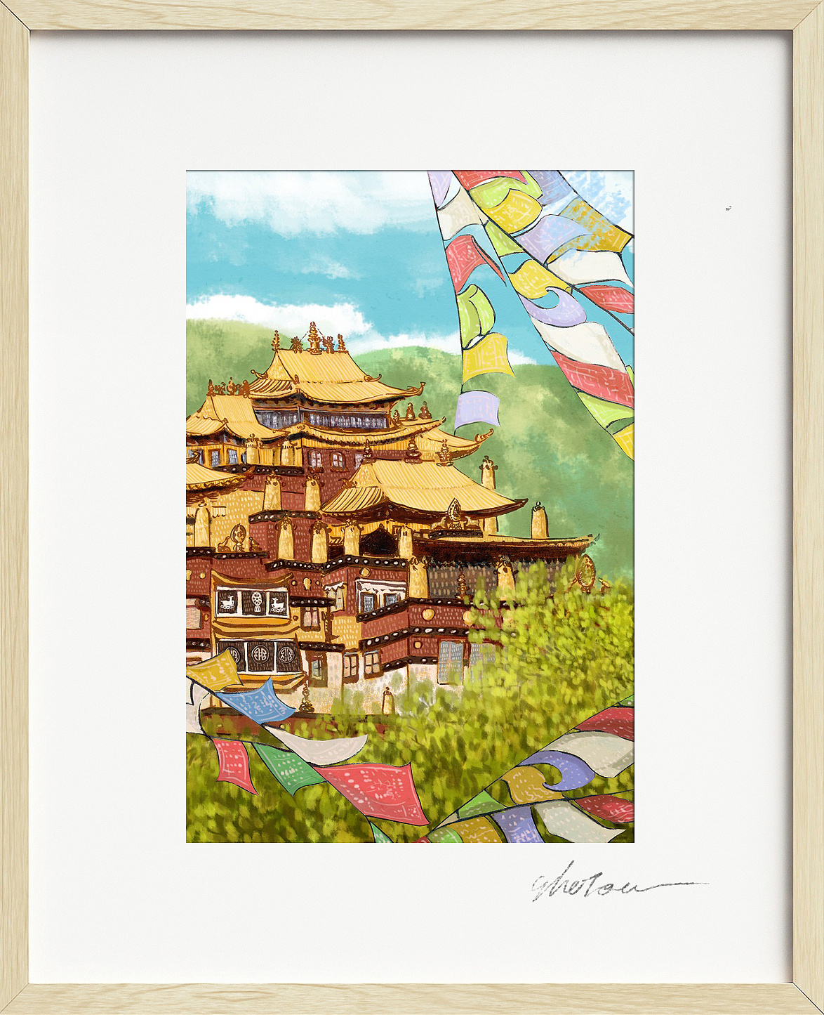 香格里拉-松赞林寺的彩旗