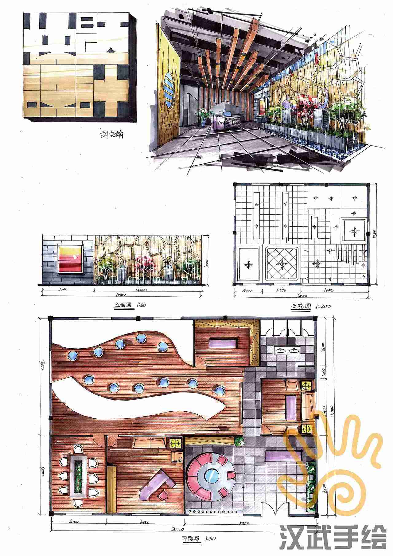 室内设计手绘考研快题模版