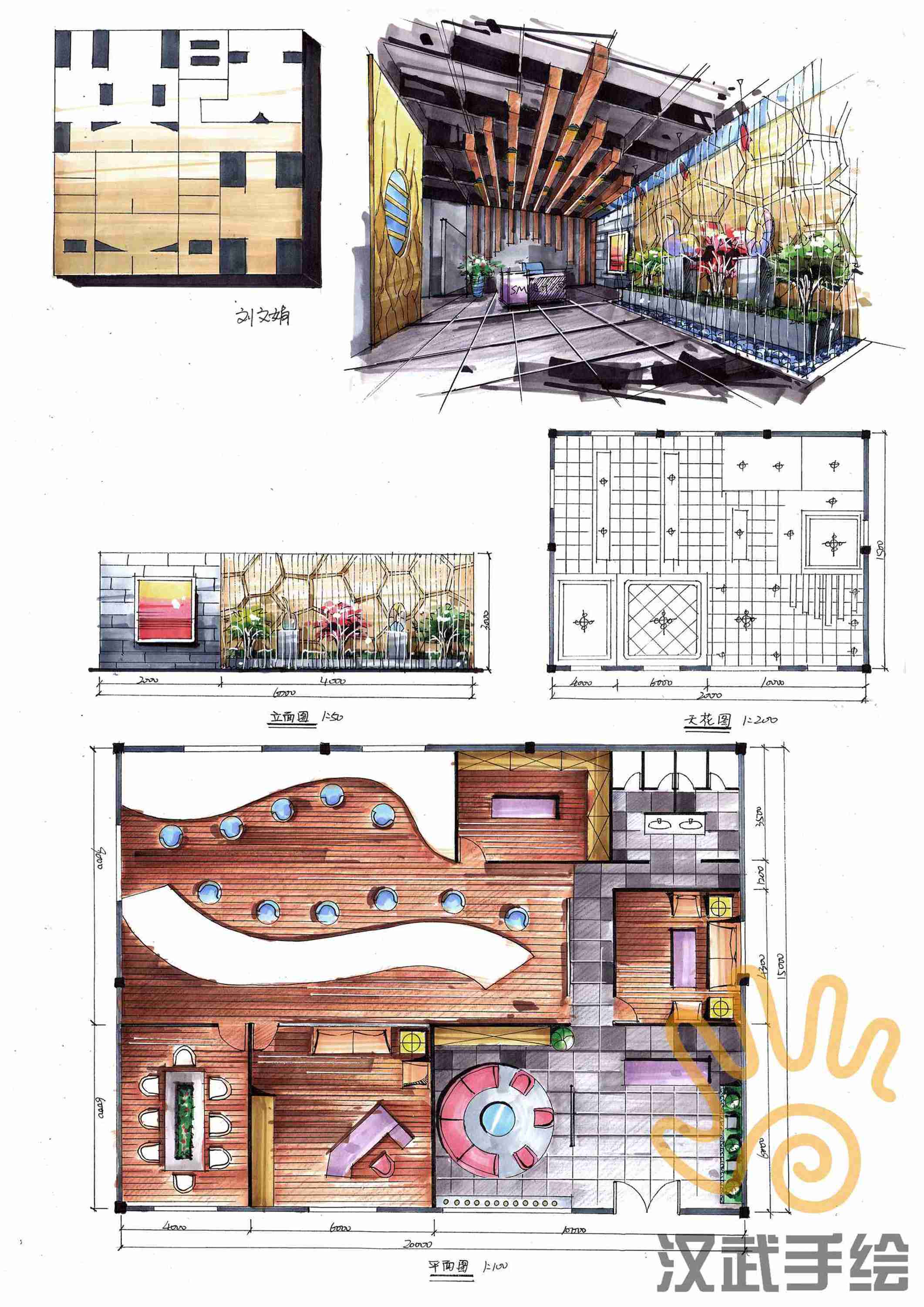 室内设计手绘考研快题模版