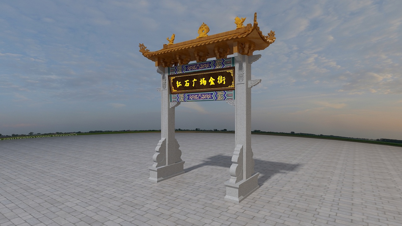 户外牌坊效果图设计