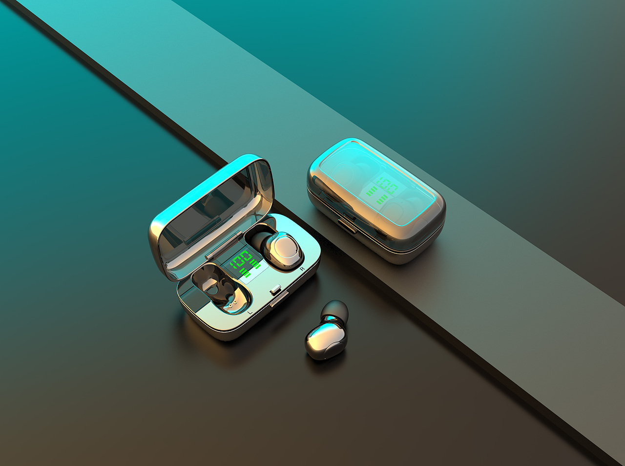 tws无线蓝牙耳机直通车主图 渲染 设计_一领创意设计摄影-站酷zcool