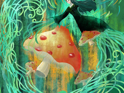 司藤奇幻蘑菇插画