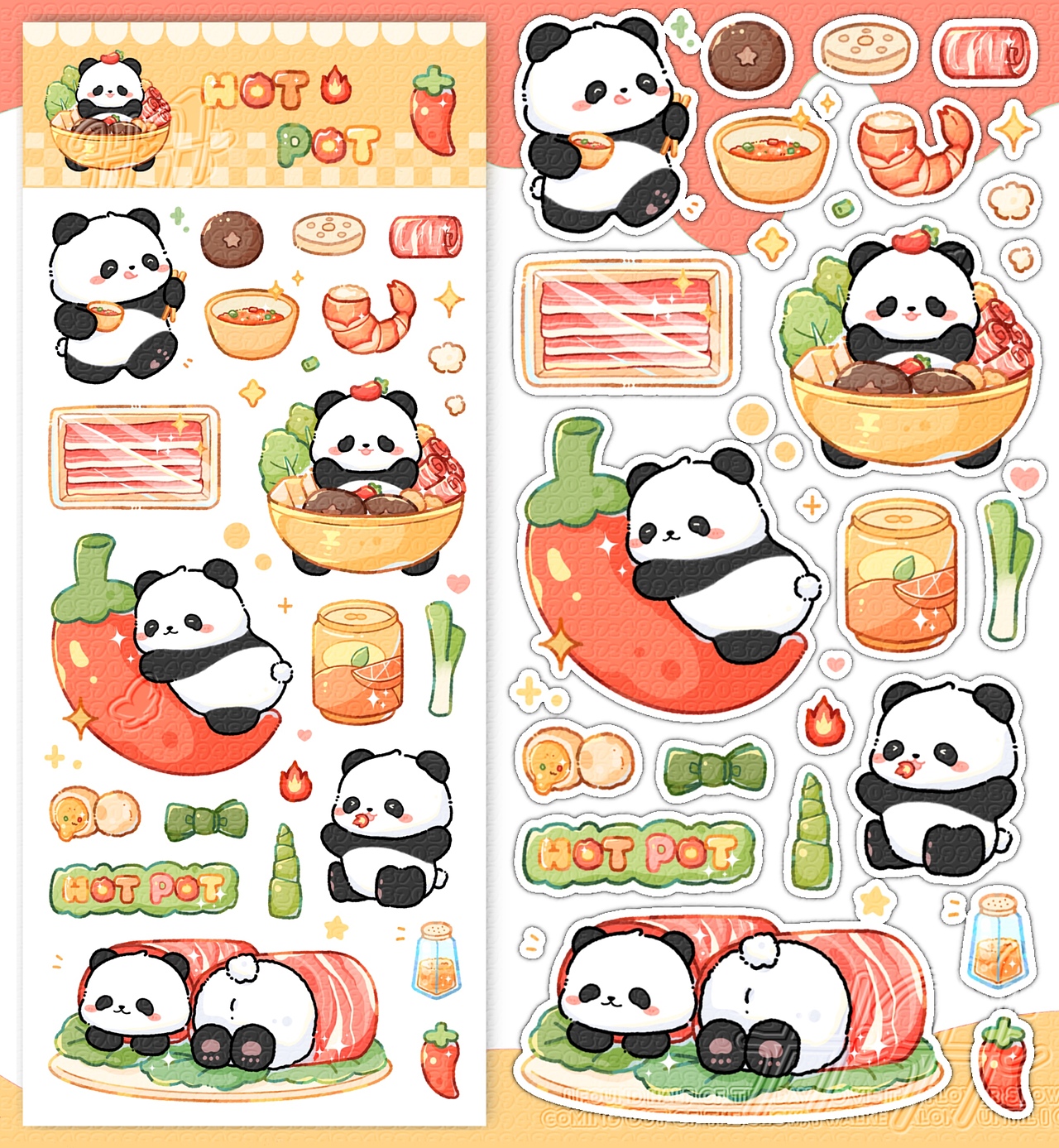 熊猫美食系列（图ZMzgxNDE5Mjc2） - 艺术插画 - 站酷设计师youki倩原创素材 - 站酷ZCOOL