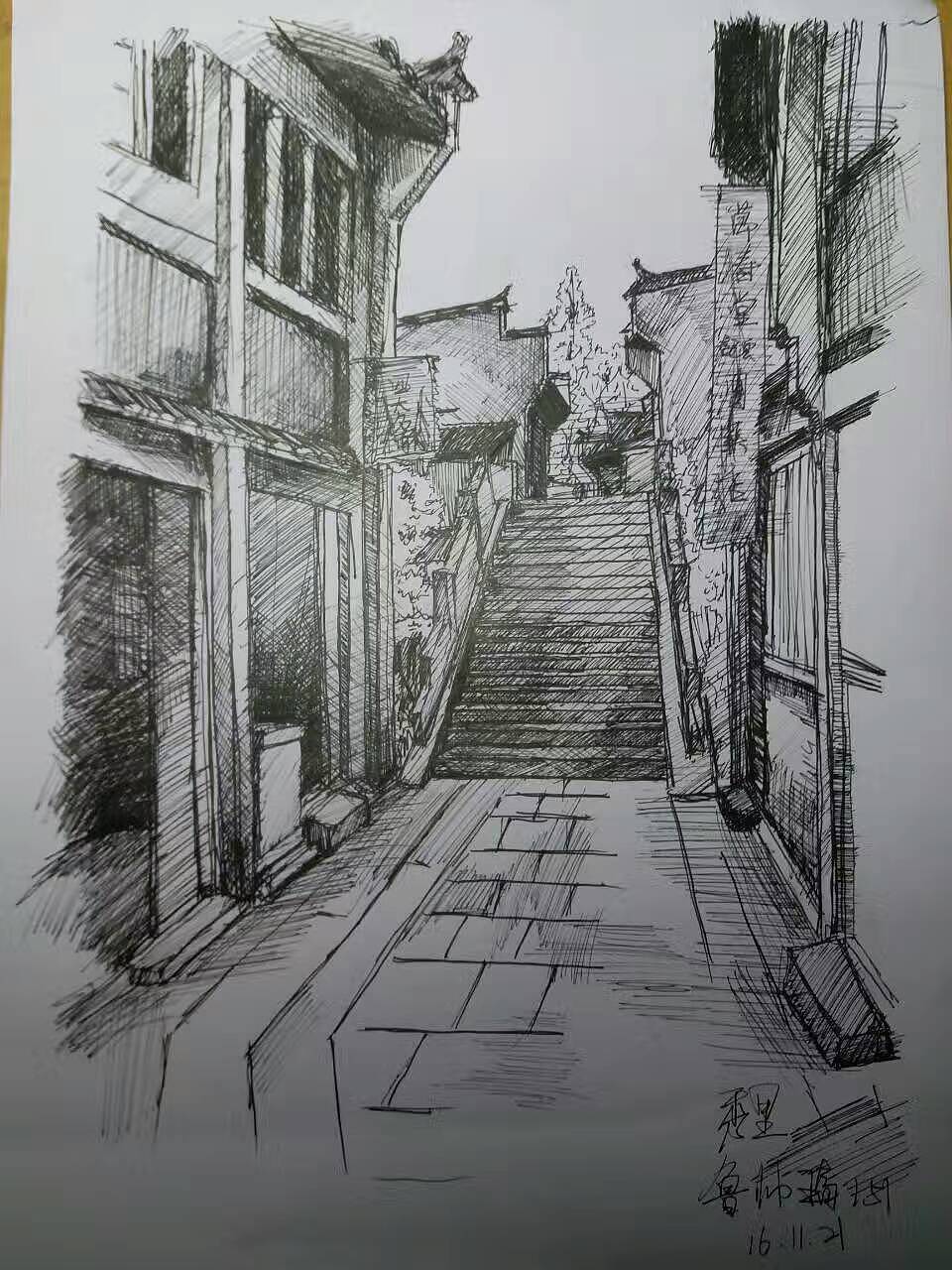 写生作业安徽宏村