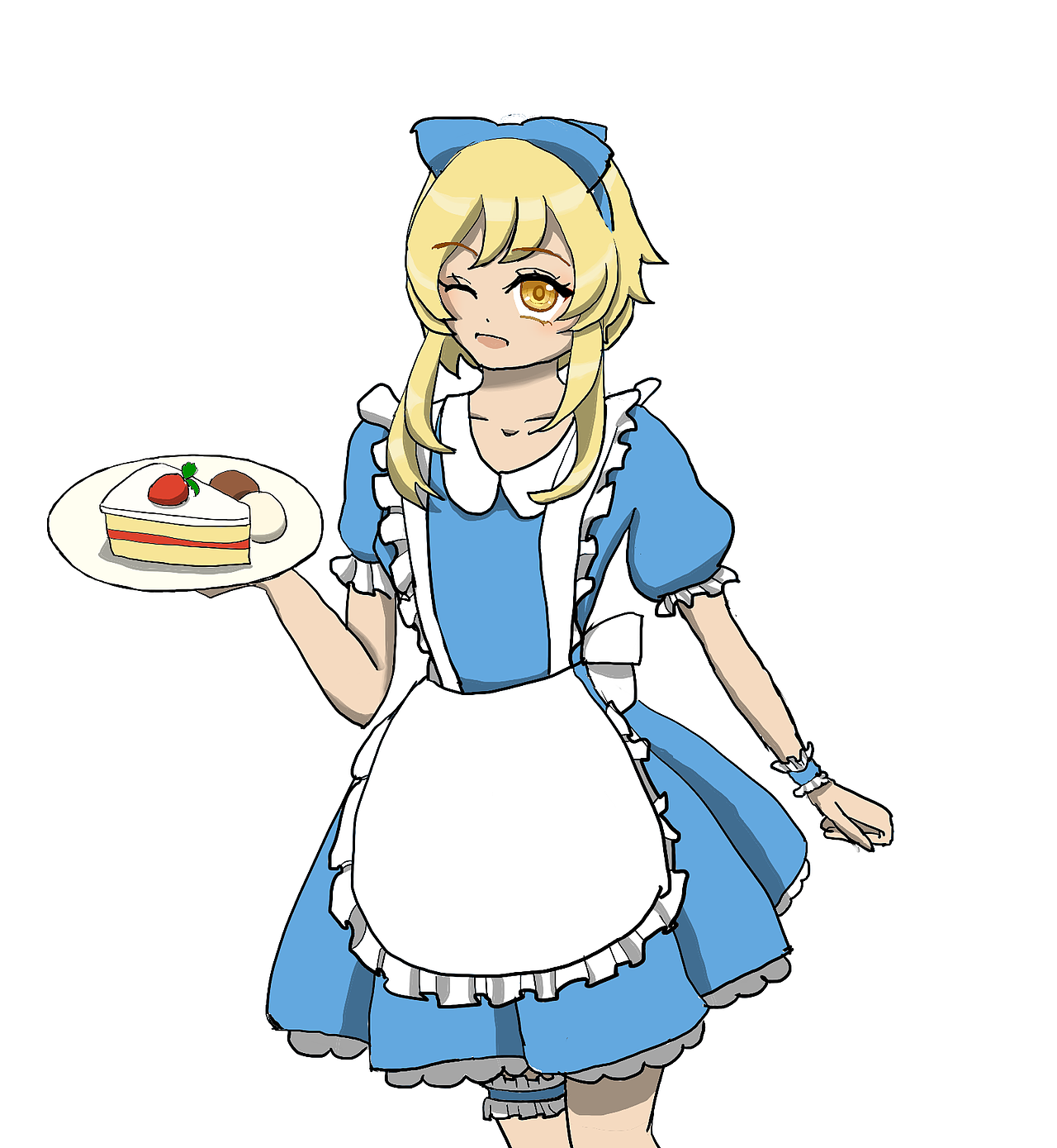 旅行者荧(穿爱丽丝服装)