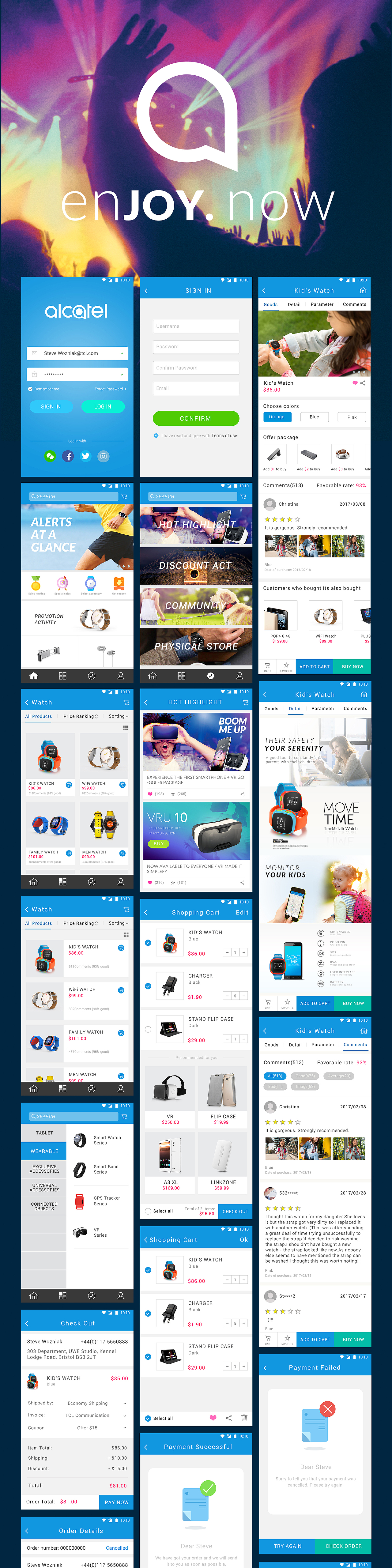 ALCATEL SHOPPING APP（图ZNzUyNjY5OTI=） - APP界面 - 站酷设计师Leeeeeeon原创素材 - 站酷ZCOOL