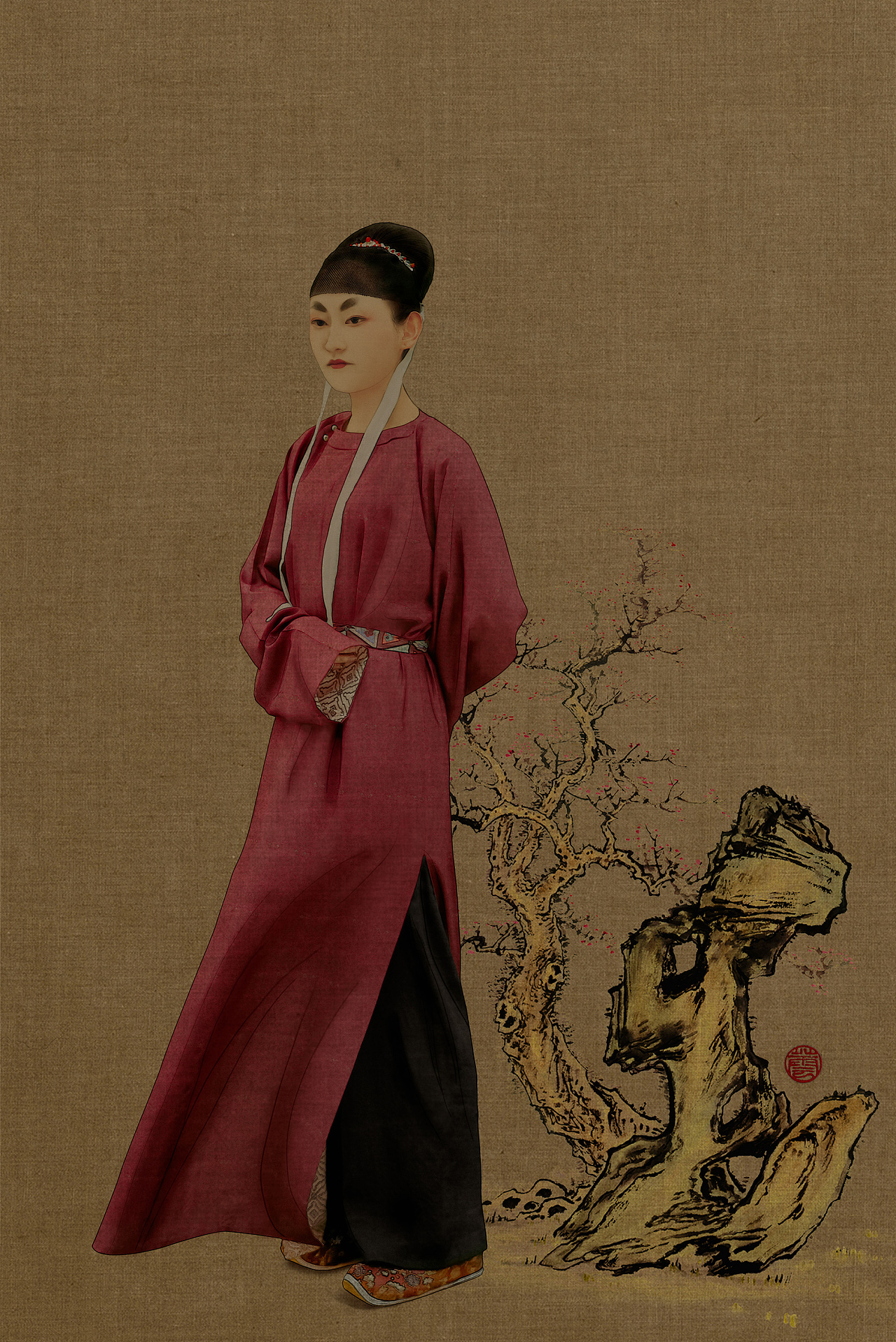 敦煌供养人壁画复原之《都督府人礼佛图》