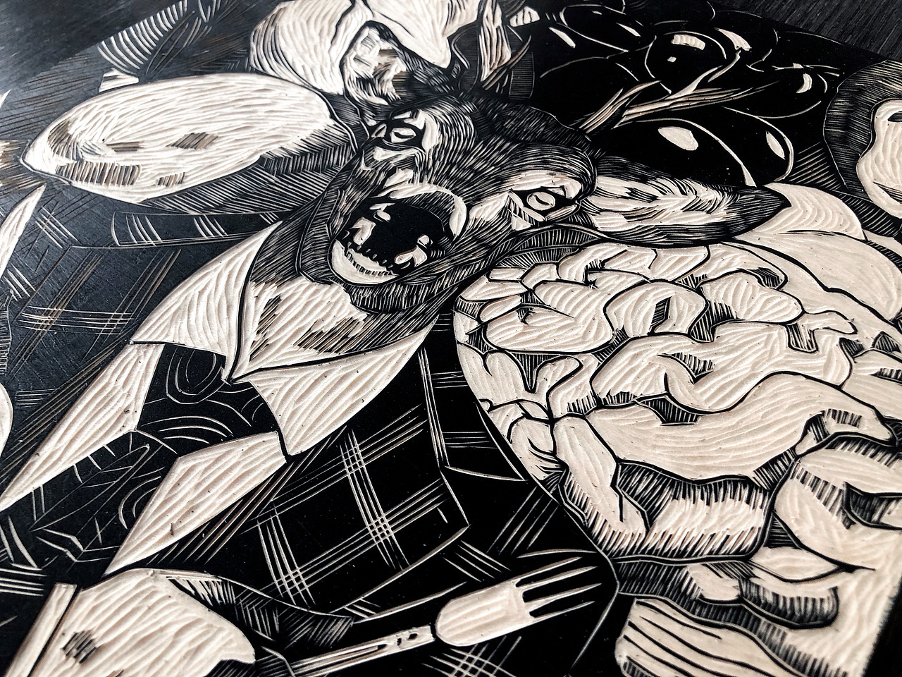 wu木刻手工坊材质:木板.手工雕刻尺寸:45*30cm最新作品!