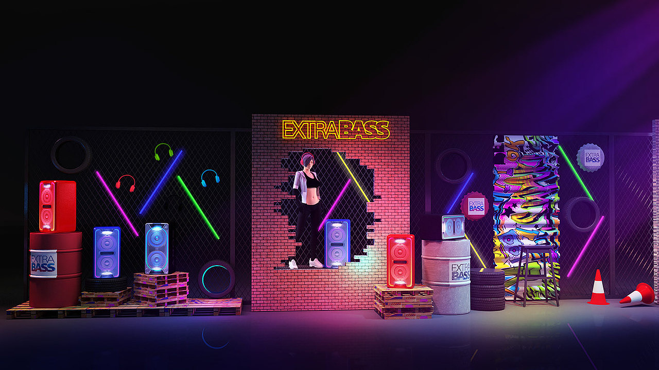 DJ路演设计效果图（图ZMTY4MDExMzI4） - 场景 - 站酷设计师3D设计师NG男原创素材 - 站酷ZCOOL