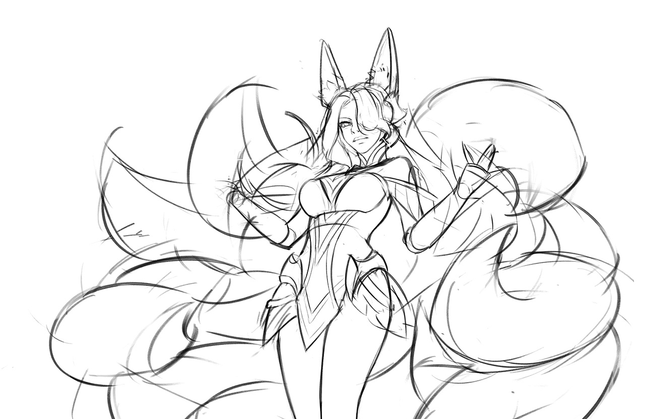 绘画教程英雄联盟阿狸同人头像绘制小教程