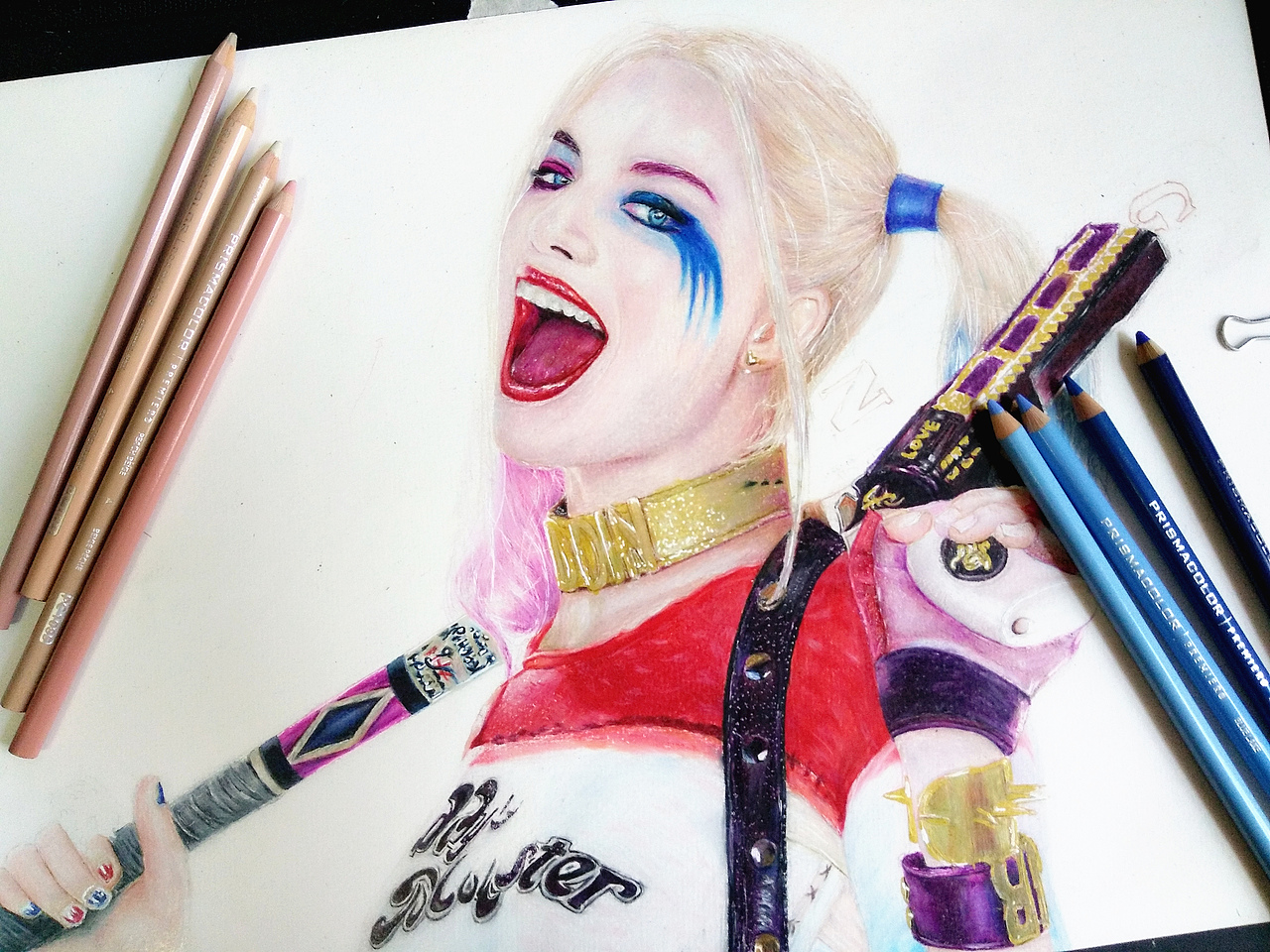 彩铅-自杀小队 小丑女