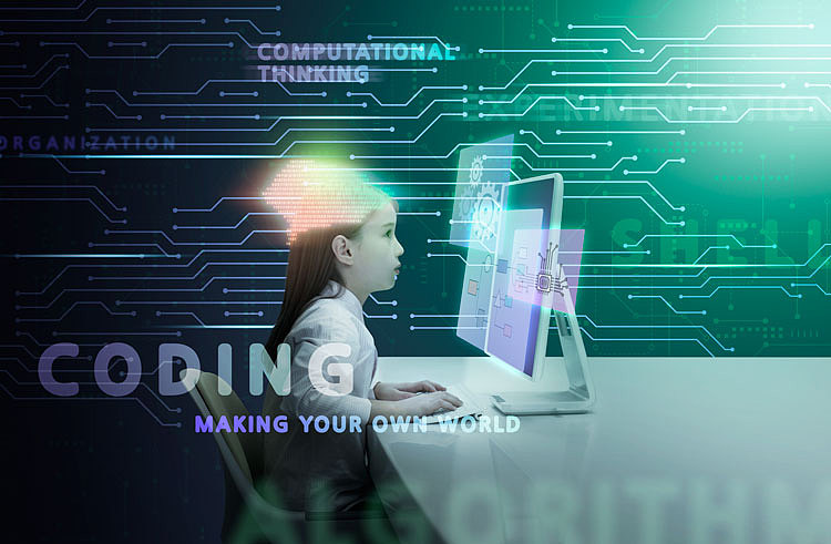 创意大气科技通讯IT儿童编程开发代码教育培训海报设计（图ZMjQ4OTUwNDMy） - 海报 - 站酷设计师海爆君原创素材 - 站酷ZCOOL