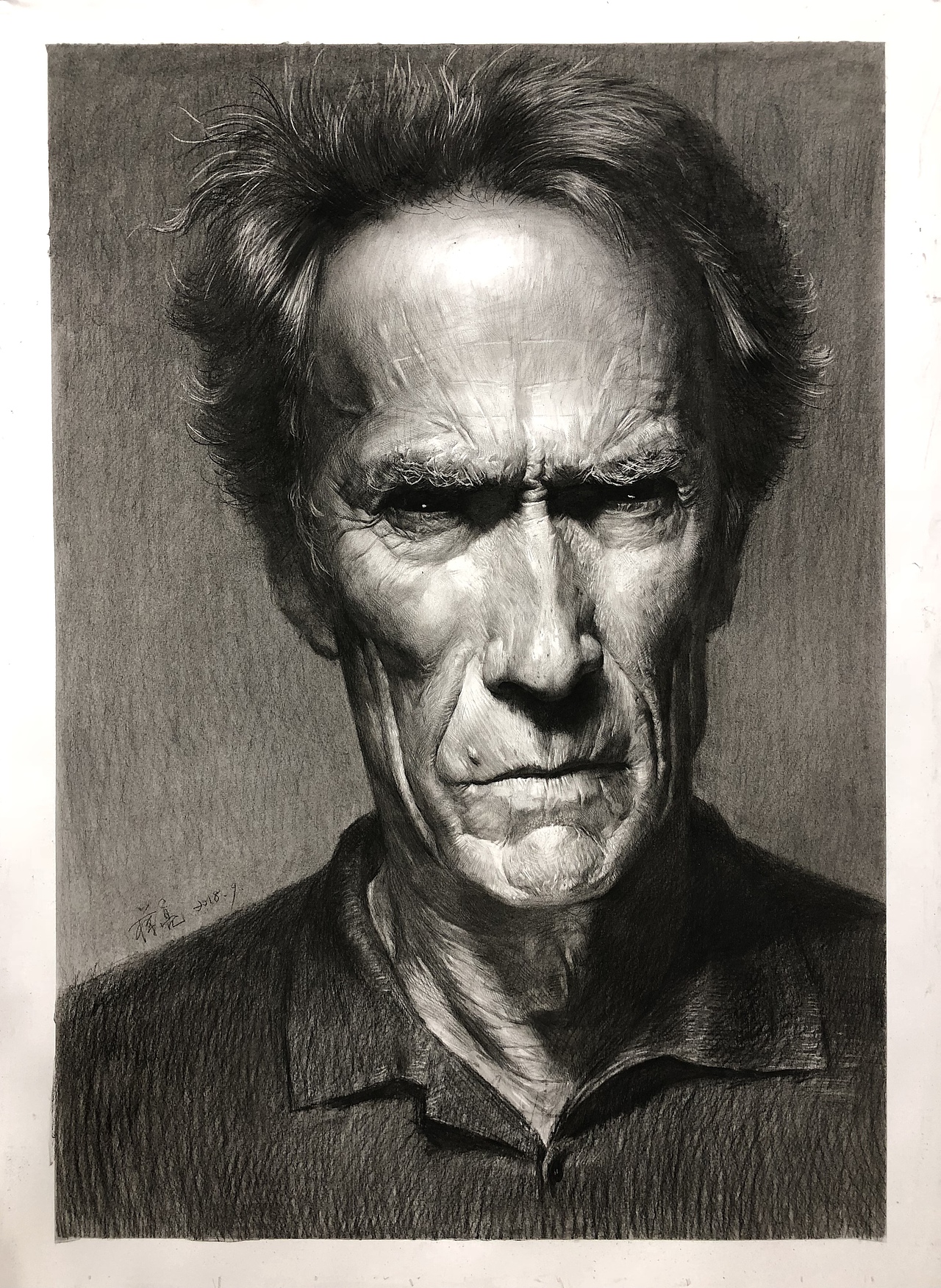 央美素描全开炭笔素描大导演东木老爷子
