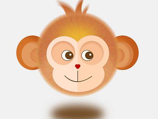猴子头部创作，卡通形象绘画