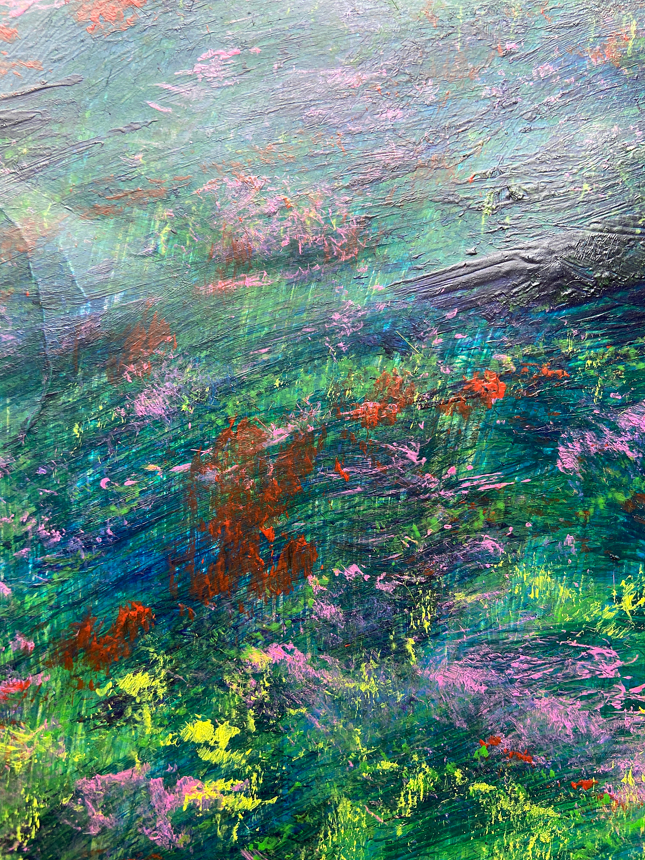 刘勇良绘画作品“春满山野”及局部