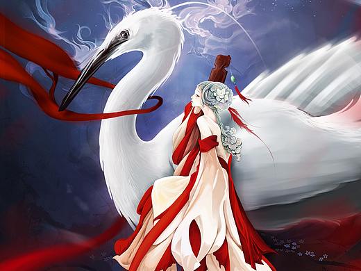 《白鹭》（个人主页-ZMzMwMzEyNTI=） - 创作习作 - 站酷设计师尘微丶熏神染骨原创素材 - 站酷ZCOOL