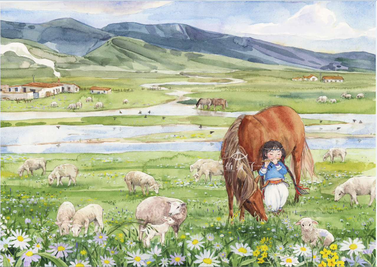 草原|插画|商业插画|鱼疯子_原创作品-站酷(zcool)