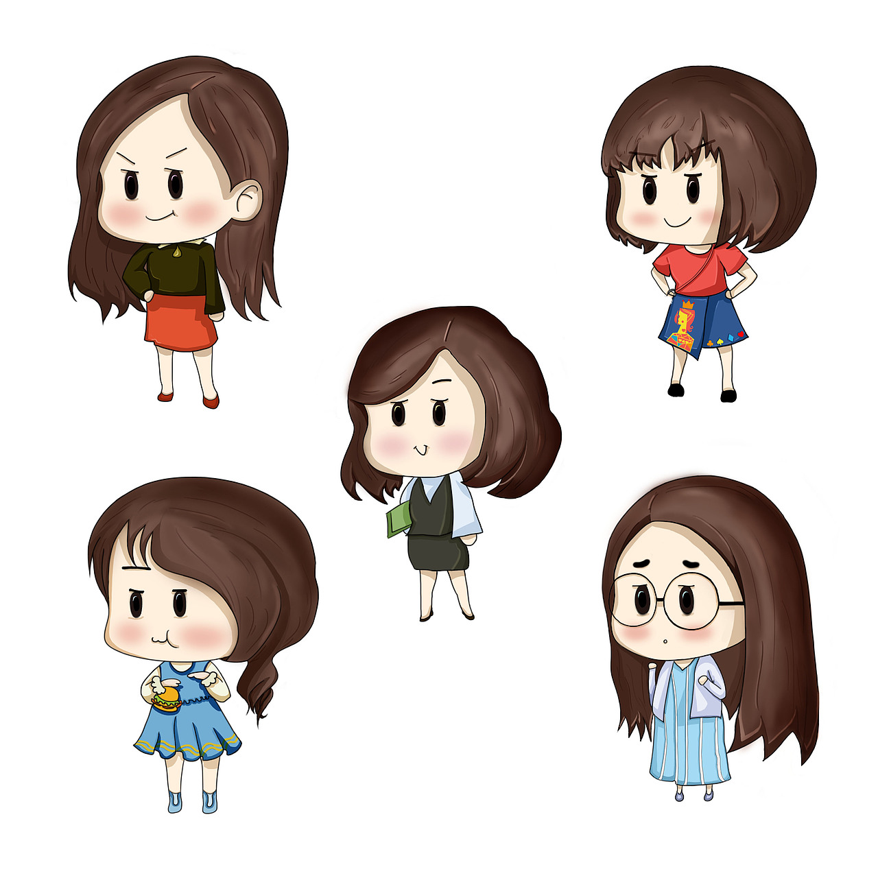 欢乐颂 q版五美