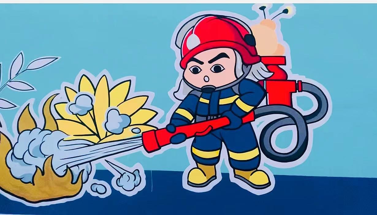 太原市南社消防救援站墙绘墙体彩绘手绘涂鸦壁画