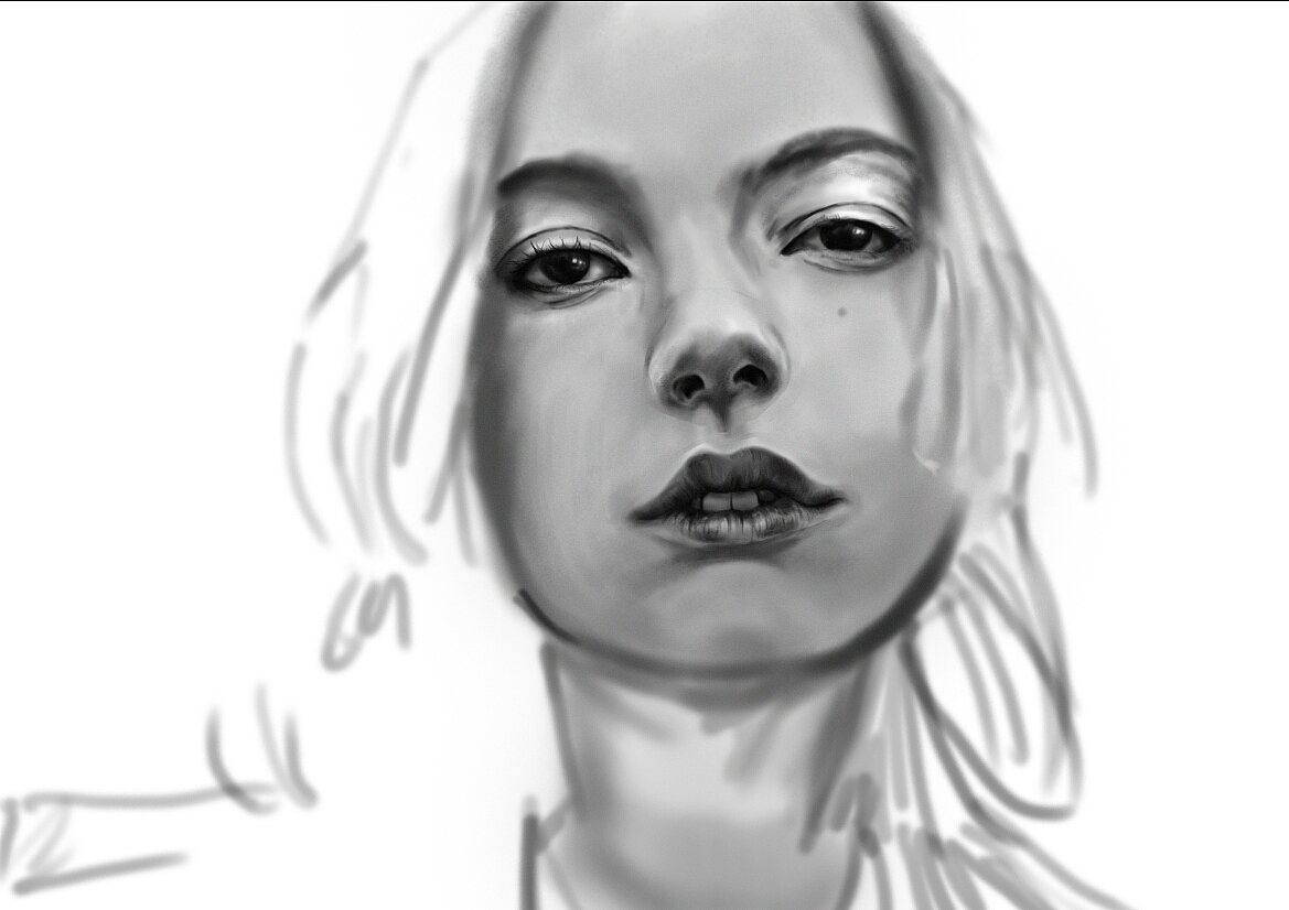 习惯性细节五官,,虽然这样对整体黑白把握不会很好,,,但是真的习惯了