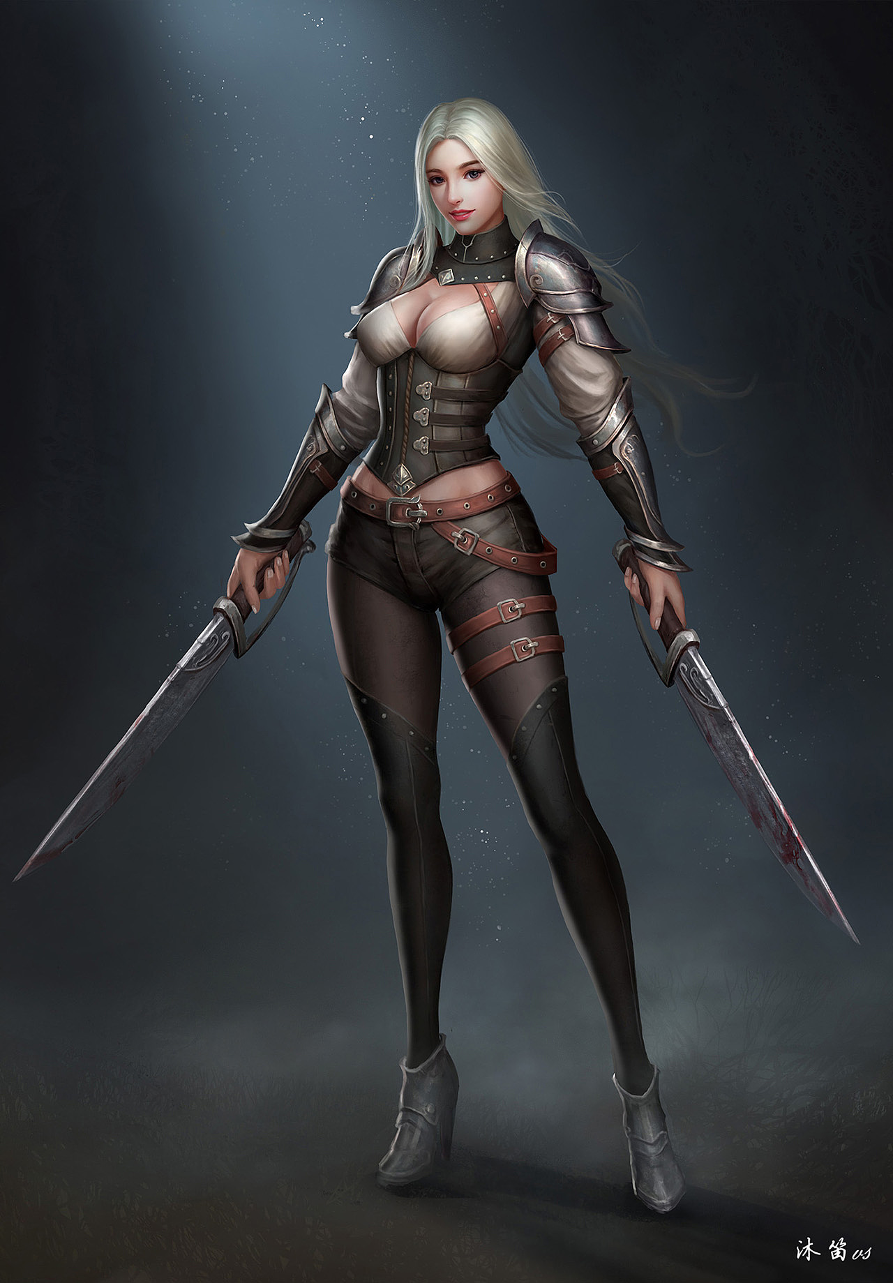 女剑客|插画|游戏原画|沐笛vs_原创作品-站酷zcool