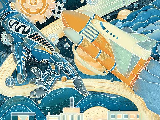 #三体创意合伙人#场景描绘类#共存（个人主页-ZNTY0MjE1NzY=） - IP形象 - 站酷设计师郑璐霞原创素材 - 站酷ZCOOL