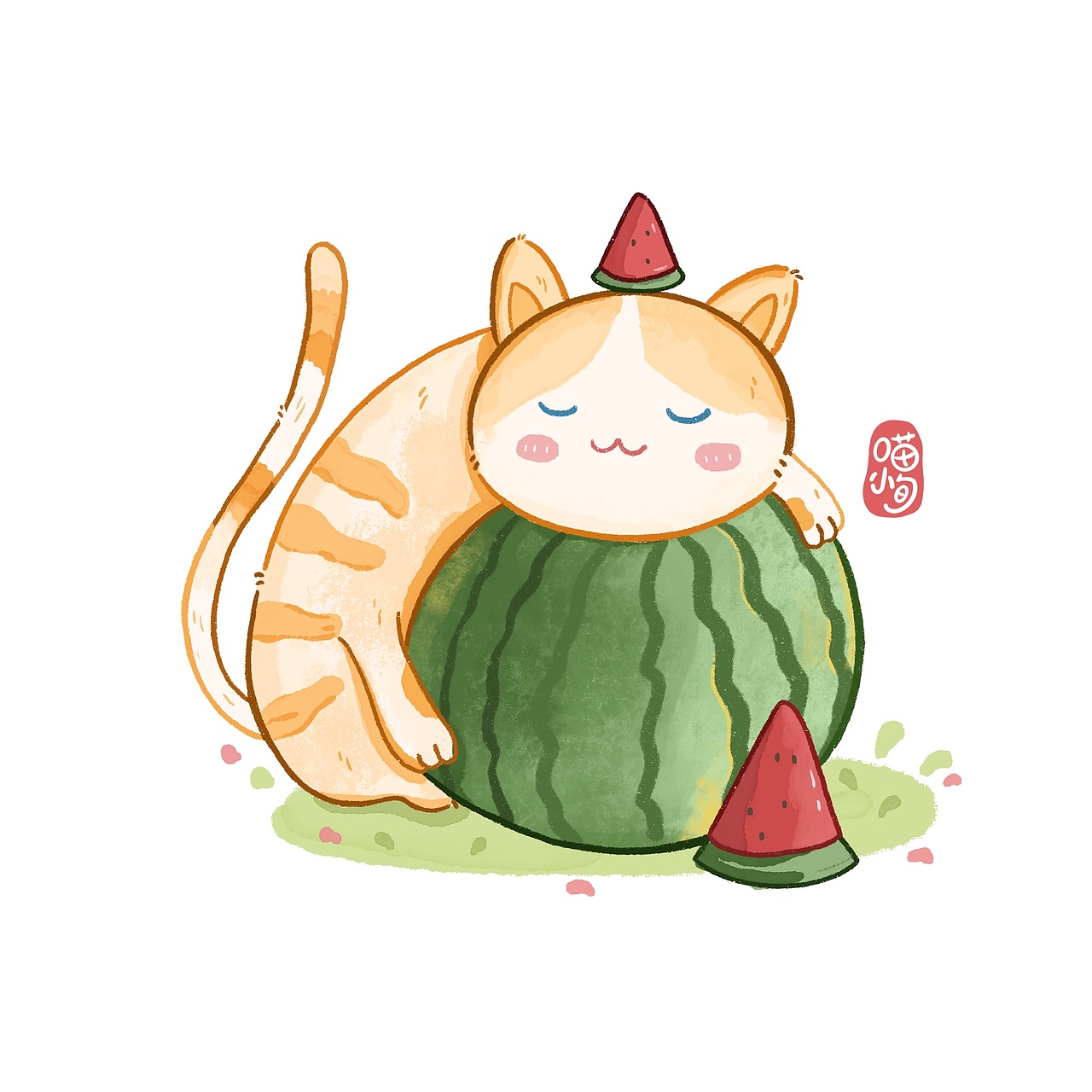 夏天，种猫猫得猫猫！（图ZMjU5OTQ2ODYw） - 儿童插画 - 站酷设计师喵小旬原创素材 - 站酷ZCOOL