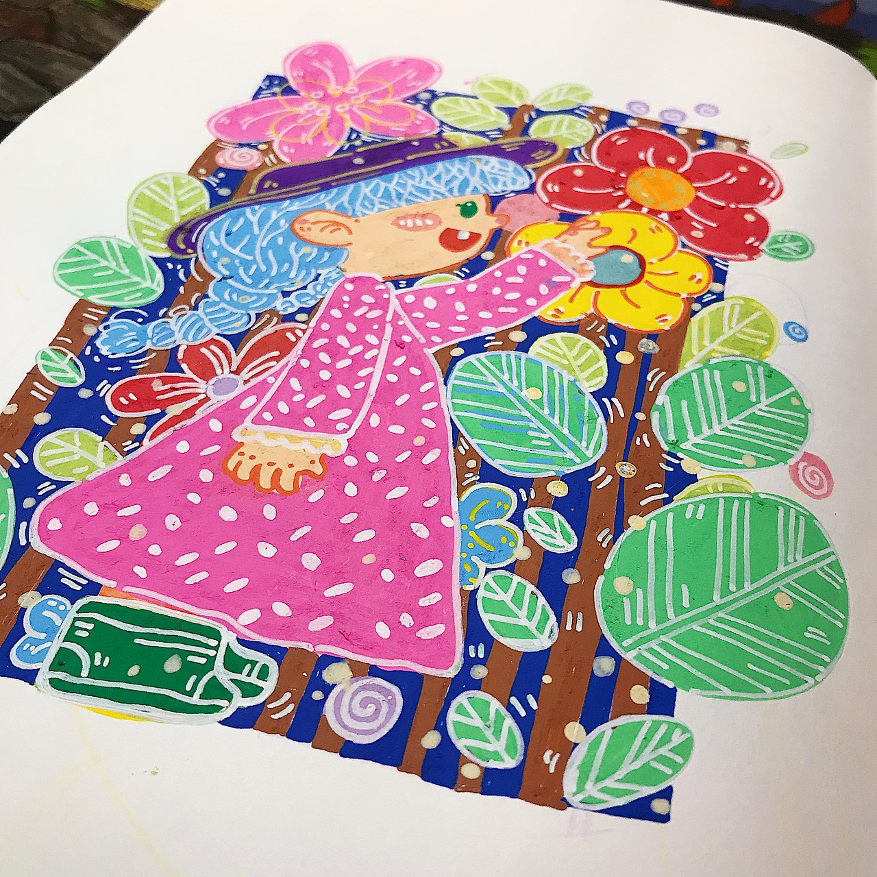鸡翅笔下五颜六色的女孩子们——丙烯马克笔儿童装饰画(图ZMTc1NzQxNzcy) - 儿童插画 - 站酷设计师板鸭鸡翅原创素材 - 站酷ZCOOL