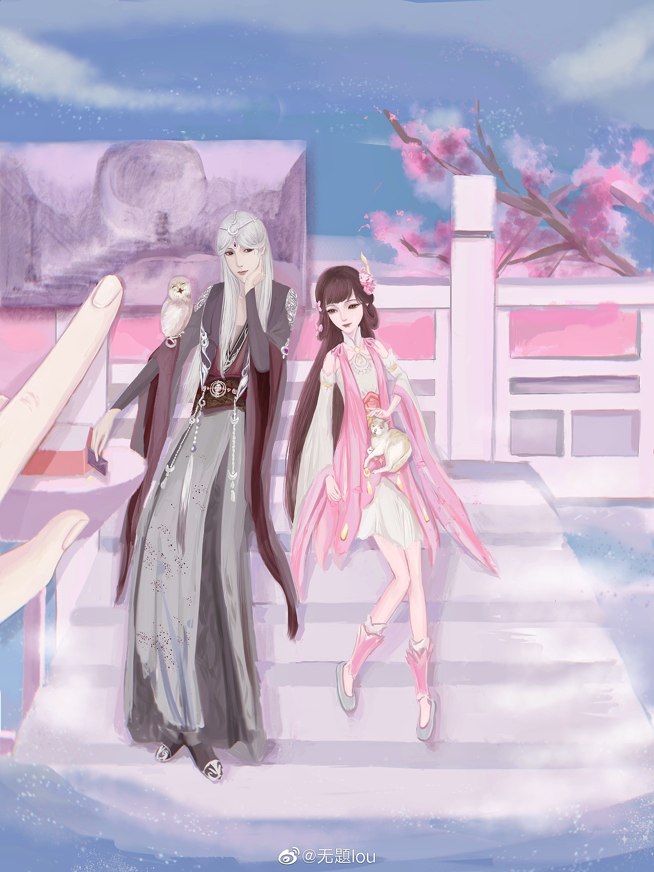 〖花与剑〗清荷与带明信片的美少年（图ZMjUzMzE2NjMy） - 创作习作 - 站酷设计师凌辰LH原创素材 - 站酷ZCOOL