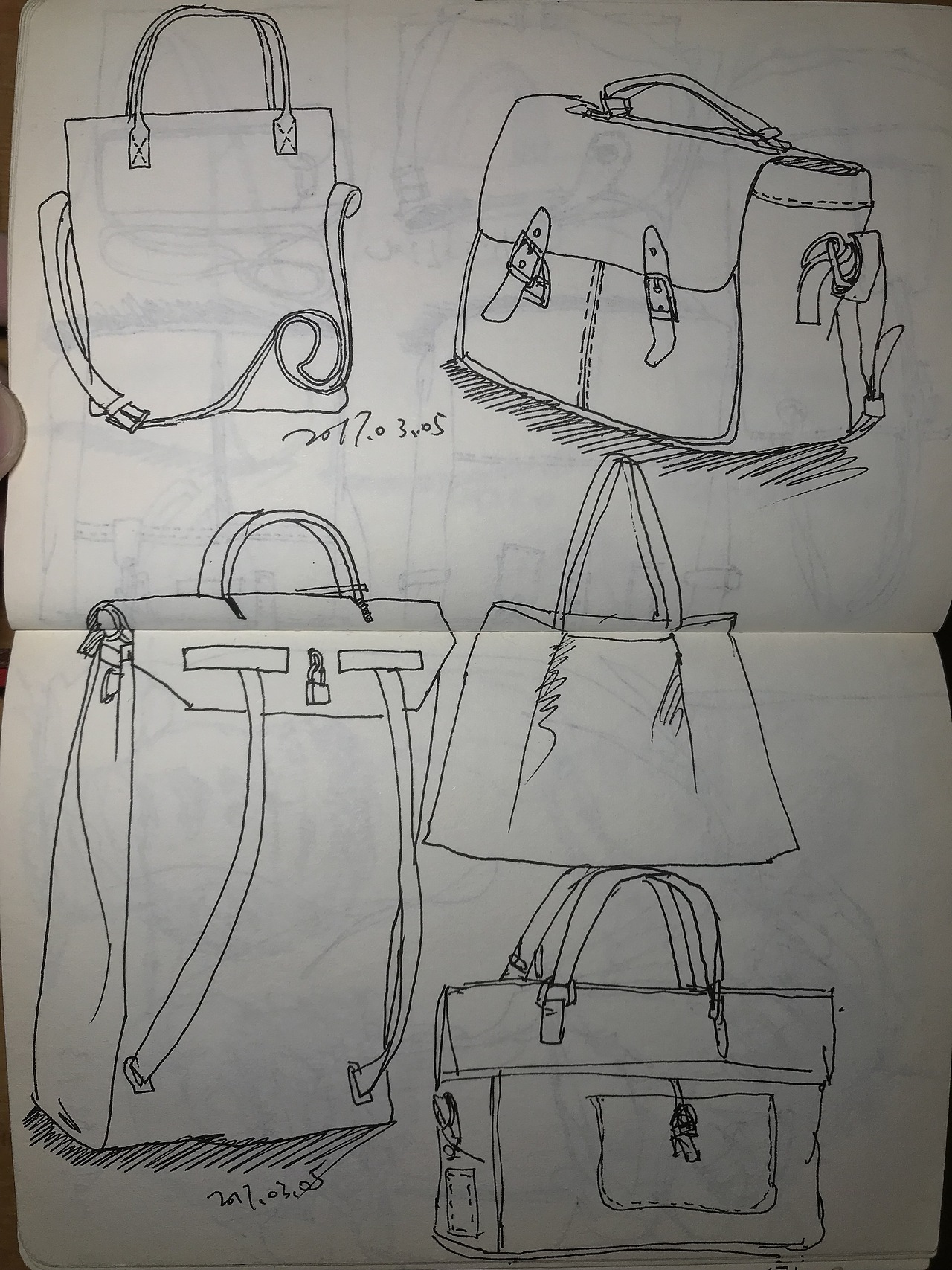 2016-2019年间467个箱包款式练习稿+附几张一根线速写