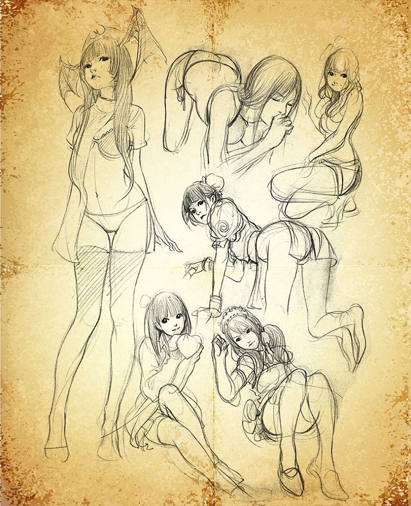 画画的春哥：念书时未进化完全的课堂乱涂（二）（图ZNDI4NTE3NDg=） - 创作习作 - 站酷设计师画画的春哥原创素材 - 站酷ZCOOL