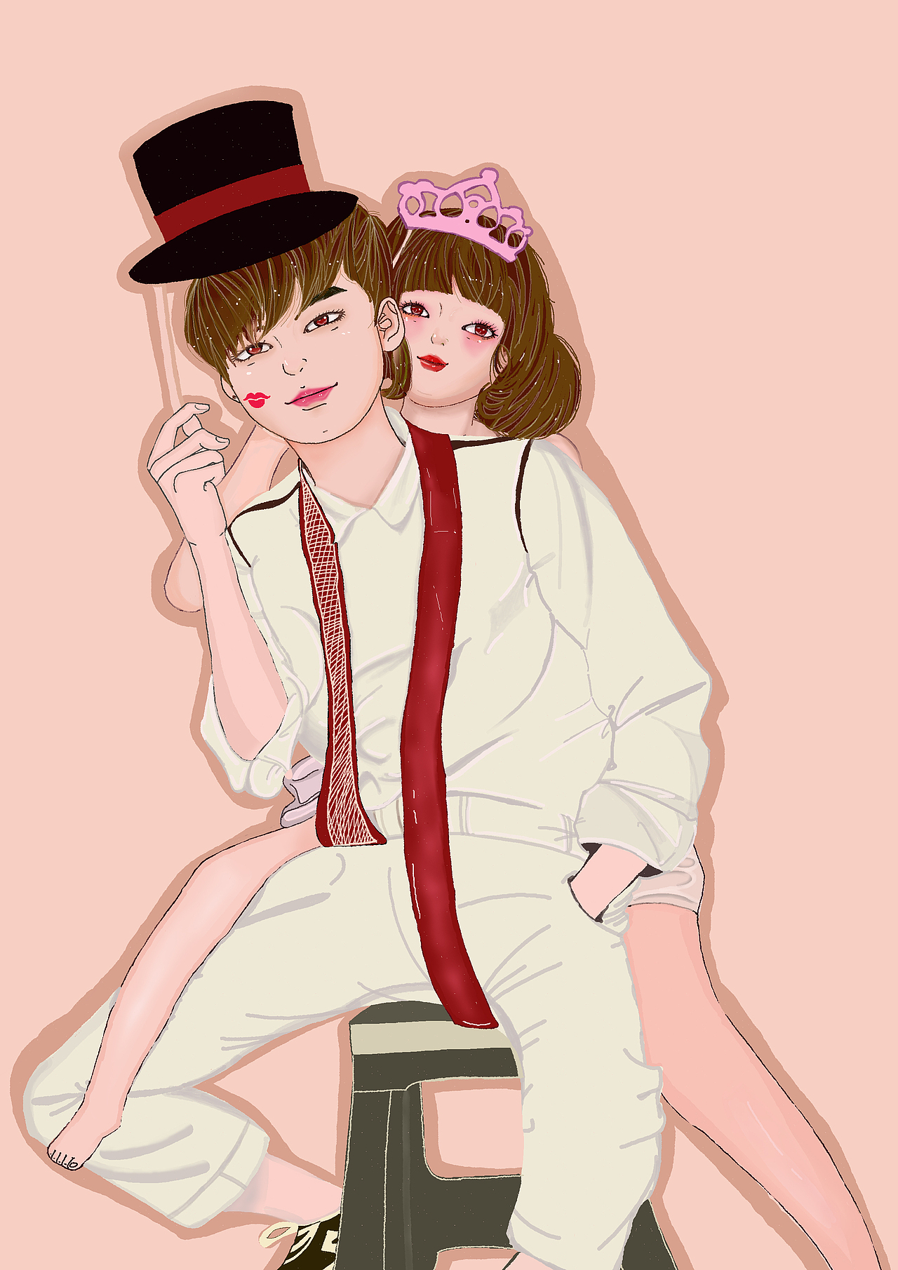 婚礼插画（图ZMjAwNTE0NTg0） - 创作习作 - 站酷设计师野鹿派原创素材 - 站酷ZCOOL