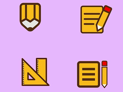 扁平化学习工具UI图标