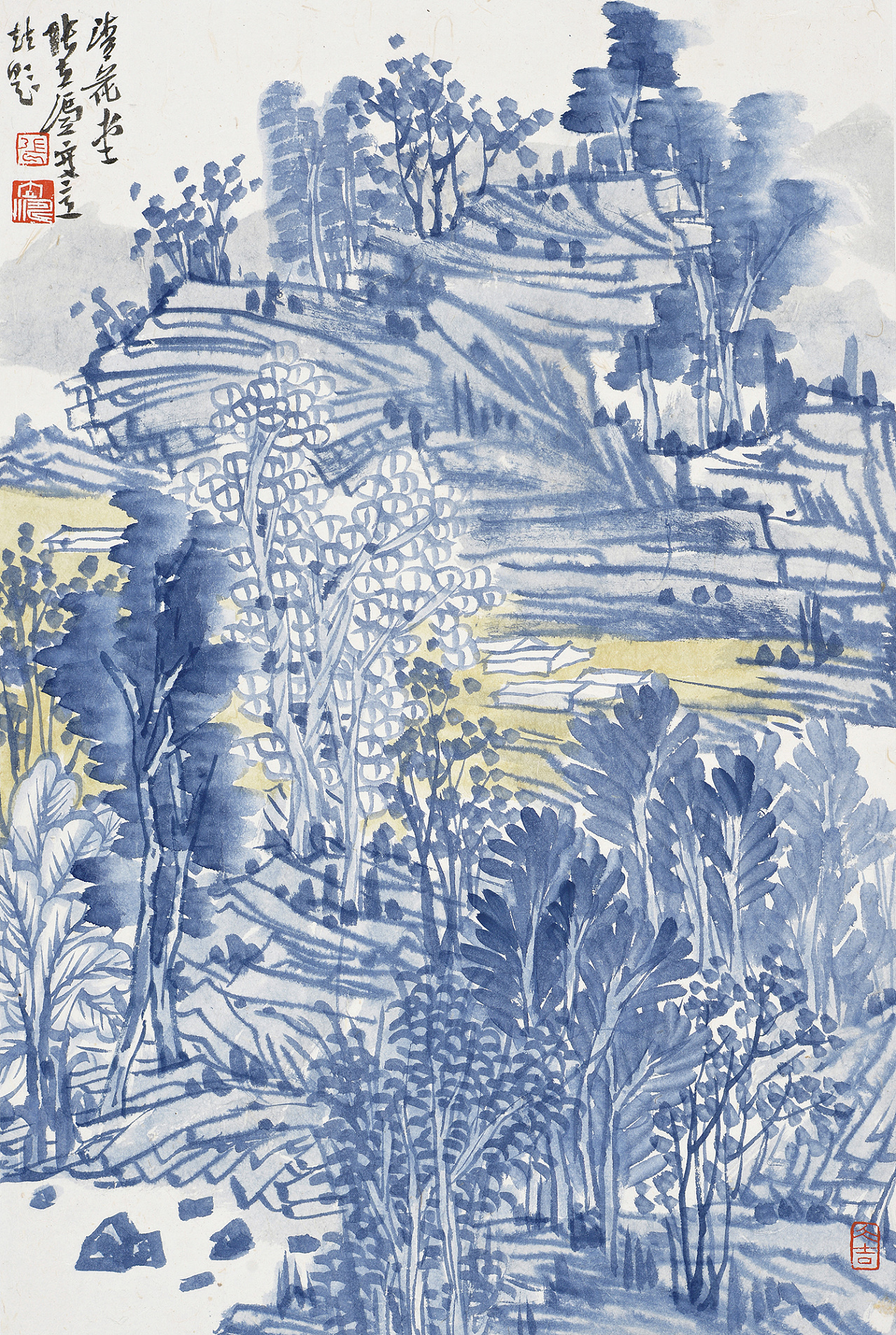 中国美术家协会会员张立涛青花山水画欣赏
